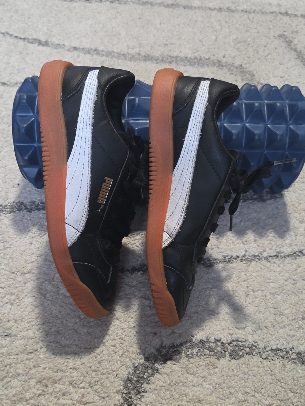 Puma Black Sneakers with White Formstripe and Gum Sole
